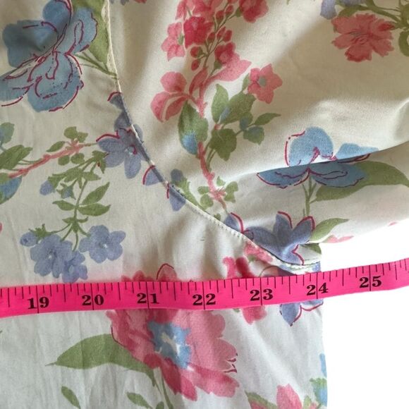 Crazy Horse Button Down Floral Shirt Women's Size X-Large 3/4 Sleeve. Pastel - Picture 7 of 8